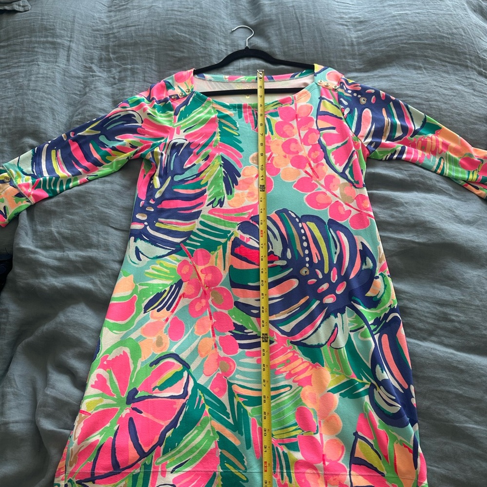 Lilly Pulitzer Vibrant Floral Long Sleeve Dress XL UPF 50